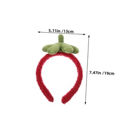 TOVINANNA 3pcs Strawberry Headbands for Women Cute Fleece Makeup Accessories Soft Non Slip Hair Bands for Skincare and Face Washing for Birthdays and Parties