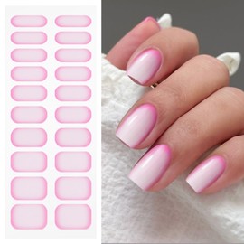JMEOWIO Nail Foil UV Hardening Pink Colour Gradient UV Gel Nail Strips Nail Stickers Nail Stickers Nail Art Decoration Nail Design Accessories