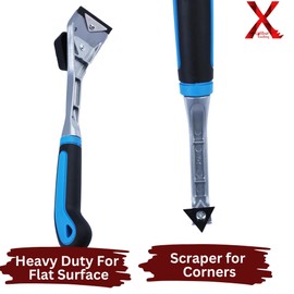 2 x Hartmetall-Farbschaber Combo Heavy Duty Wolframkarbid Schaber mit Griffknopf und Dreieckschaber für Eckfarbe Schaben ersetzen Bahco 625 und Bahco 665