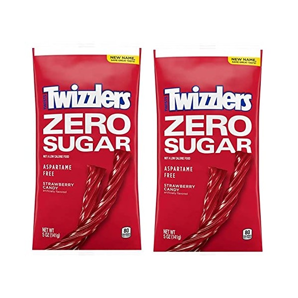 Sugar Free Strawberry Twizzlers 5 Ounce Theater Size Pack 2 Bags