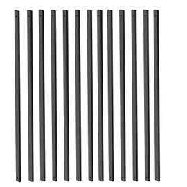 25 Pack Deck Balusters 26 Inch Rectangle Deck Railing Balusters with End Caps & Stainless Screws, Outdoor Face Mount Metal Spindles for Porch Stair