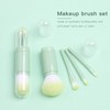 Mini Makeup Brush Travel Set - Green 4 in 1