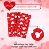 Litmitfu 2 Pack Valentines Tablecloth - Red Heart Valentines Table