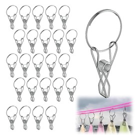 BOOHUQICH 25pcs Stainless Steel Clips Clothespins Rust Resistant Long Lasting Repair Pegs with Round Connecting Accessories