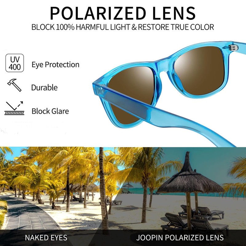 Joopin Classic Sunglasses Men's Polarised Retro Rectangular and UV400 Sunglasses