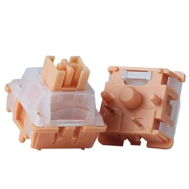 72Pcs OUTEMU Silent Mechanical Keyboard Switches, Silky Smooth Feel Soft Light Brown Cherry Blossom Shaft, 5-pin Linear Touch Bottom Low Noise, Won't Affect The Surrounding People