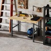 HOMCOM 46" L x 28" W Oak Wood Work Bench,