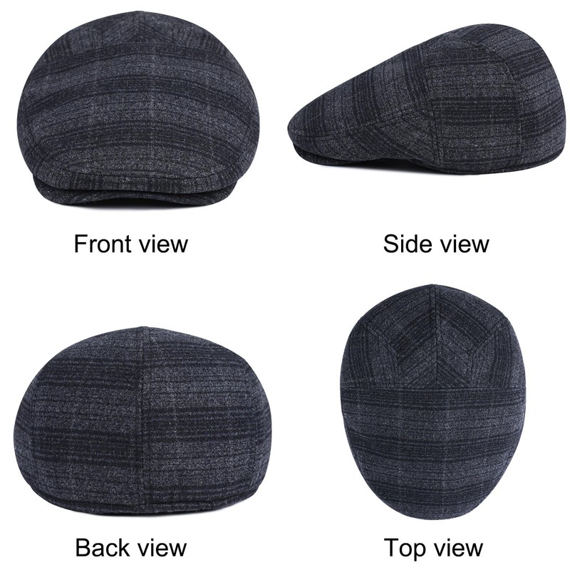 Wantonfy Men's Beret Cap Flat Cap Barret Flat Cap Newsboy