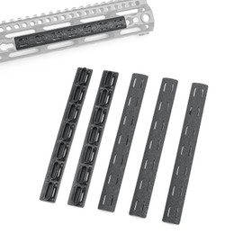 QIRUIMY KEYMOD Compatible Rail Panel Rail Cover (Set of 5, Black) Resin Anti-Slip Rail Slot Cover Accessory Mounting Kit