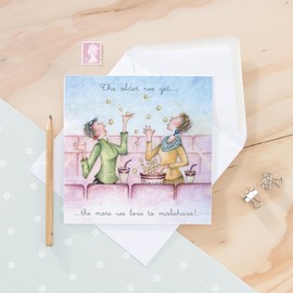 Berni Parker Ladies Birthday Card - The older we get.the more we love to misbehave