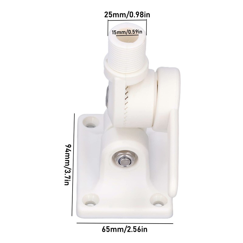 Marine Antenna Mount, Two-Axis Ratchet Marine Antenna Mount, Adjustable ABS