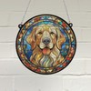 Image Industry Golden Retriever Stained Glass Effect Suncatcher - Garden