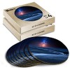 8 x Round Coasters - Milky Way Landscape Fields Cork