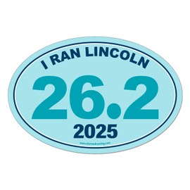 Charmed Running Brand I Ran Lincoln Marathon 26.2 Car Magnet with Custom Year Option