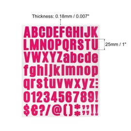 uxcell Letter Number Stickers Kit, 1 Inch Vinyl Self Adhesive Waterproof Alphabet Decals for Mailbox Address Sign DIY Crafts Card, 648 Pcs 8 Sheet Fuchsia