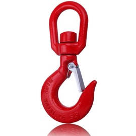WENHUALI WENHUALI 1 Ton Swivel Lifting Hook Heavy Duty, Round Rotating Hook with Safety Latch, High Quality Alloy Steel Resistant Corrosion for Lifting Chains Port Transportation Factory 1T 2T 3T 5T