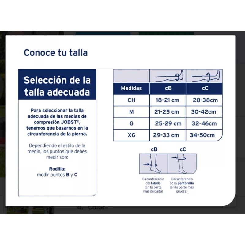 Calcetin A La Rodilla Compresion 15-20mmhg Sport Jobs Blanco