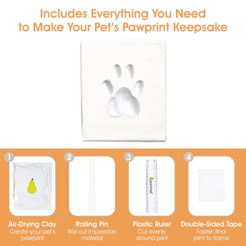 Pearhead Pet Paw Print Photo Frame With Clay Imprint Kit