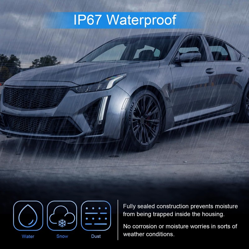 SHINEFIT Smoked LED Side Marker Light Replacement for 2020 2021