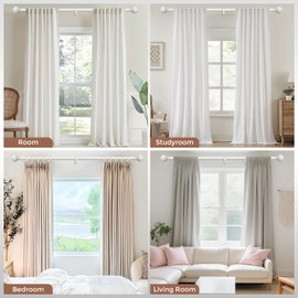 Wolistsa 2 Pack Antique White Curtain Rods for Windows 48 to 84 Inch, Adjustable Vintage Decorative 1 Inch Heavy Duty Curtain Rod, Rustic Farmhouse Drapery Pole with Boho Netted Texture Flower Finials