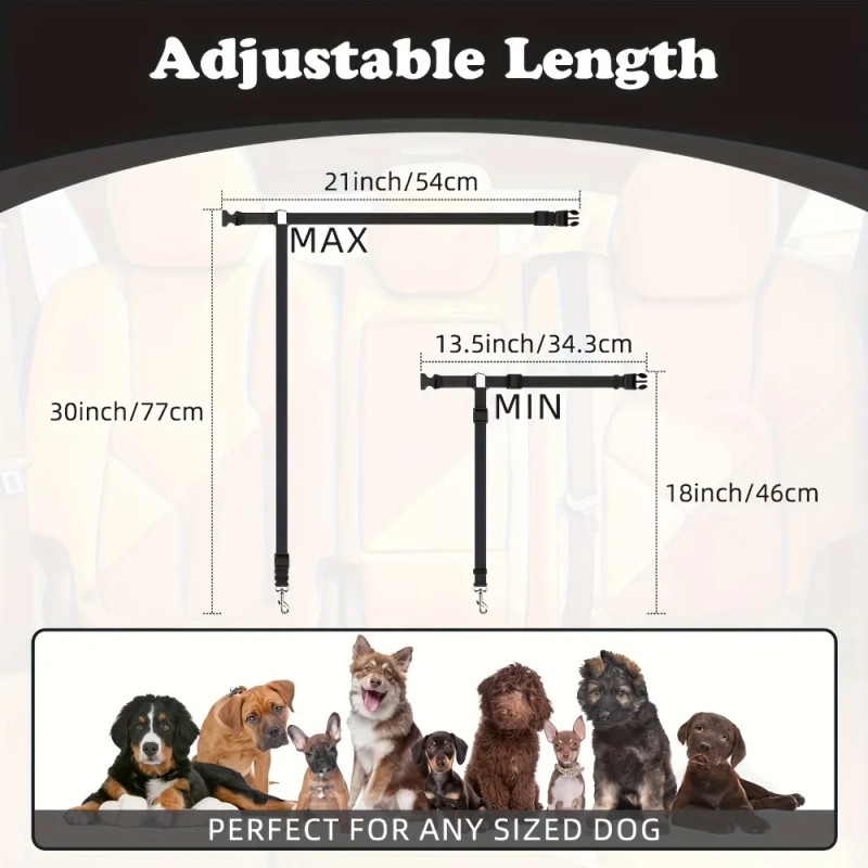 Geshifeng Adjustable Nylon Fabric Pet Restraints Vehicle Car Safety Seat