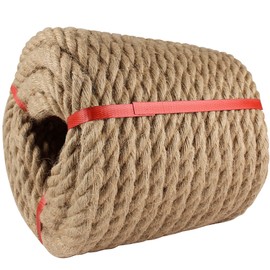Manila Rope 3/4in x 50ft,Natural Hemp Thick Ropes,Large Decorative Nautical Rope,Twisted Manila Ropes Great for Gardening,Railings,Hammock