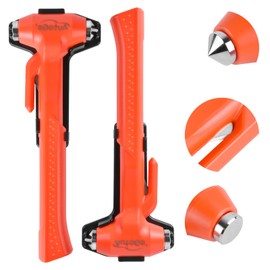 AutoGo 3-in-1 Emergency Hammer, Multi-functional 2-Way Car Glass Breaking, Escape Hammer, Rescue Hammer, Disaster Prevention Goods, Escape Hammer, Car Window Glass Breaking, Zinc Alloy, Hammer, Rust