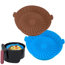 Small Air Fryer Silicone Liners for COSORI/Instant Pot/Chefman/Ninja/Dash/Bella/GoWise/COSMO Air Fryer 2QT 2.1QT 2.3QT 2.5QT, Reusable Pot Baking Tray Air Fryer Accessories, Better than Paper Liners