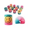 SHATCHI 12 Mini Rainbow Smiley Face Springs Slinky Pinata Party