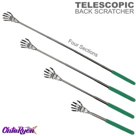 OntaRyon Telescopic Back Scratcher | Novelty Gift for Men and Women | Stainless Steel Extendable Body Massage Tool | Small Stocking Filler | Unusual and Funny Massager | Back Scratcher