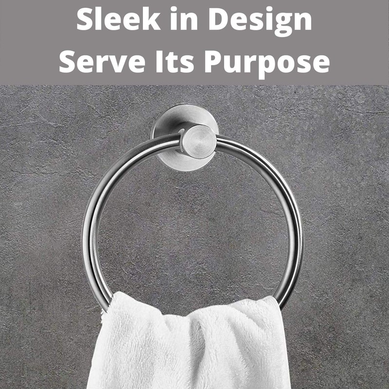 Stainless Steel Towel Holder, Bathroom Towel Ring, Wall Mount Hanging