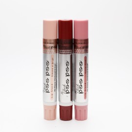 Simone ChickenBone 100% Natural Moisturizing Lip Gloss, La Chick Poo Poo Lip Shimmer with Mineral Coloring, Combo (Mauve, Nude, Pink), 3-Tubes