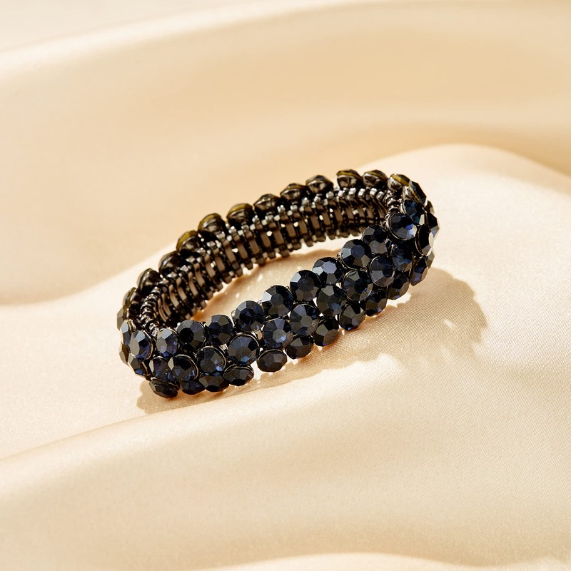 EVER FAITH Bridal Bracelet for Wedding Sparkling Crystal Rhinestone Stretch