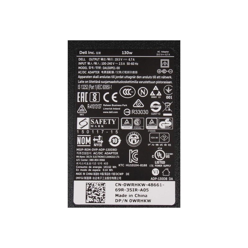 Dell Precision 15 (3510) Original Power Supply 130.0 Watt Slime