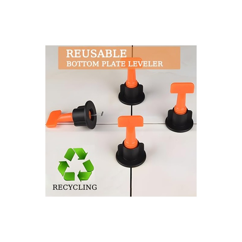 Tile Leveling System Kit,300pcs Reusable 1/16" Tile Leveler Spacers+1500pcs Cross-shaped