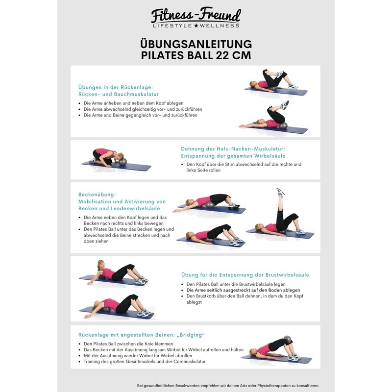 Fitness-Freund Pilates Ball 22 cm Anthracite