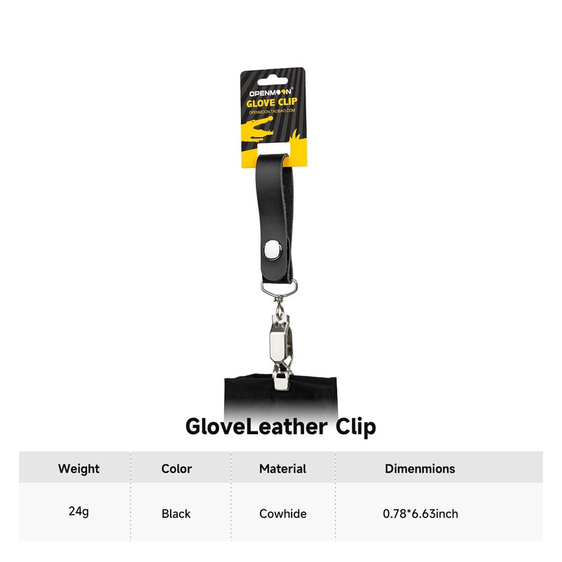 OPENMOON Portable Glove Leather Clips (Black)