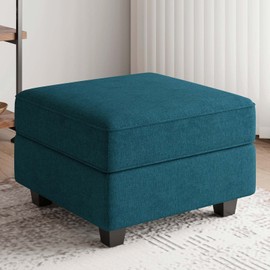 Belffin Fabric Modular Sectional Sofa Storage Ottoman Module Couch Side Sectional Free Configuration Ottoman Peacock Blue