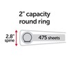 Office Depot Nonstick Round-Ring View Binder, 2in. Rings, 100% Recycled,