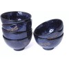 Dragonfly Rice Noodle Soup Bowls, Blue ( se of 6)