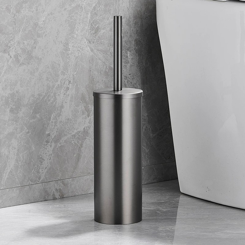 FALANGSHI FR07 Stainless Steel Toilet Brush and Holder Set, Brushed