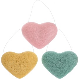 Esponja Facial de Corazón para Limpieza Profunda Exfoliante, 3 Piezas