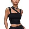 CYCLAMEN Women's Buckle Tank Tops Sleeveless Tube Crop Cami Tops
