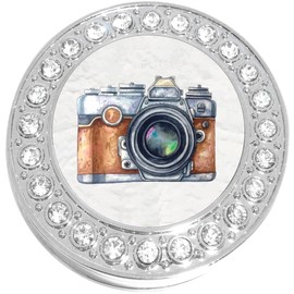 New Charms Watercolor Camera Purse Hanger with Bling - Keeps Your Bag Off The Floor and Folds to Fit in Your Handbag