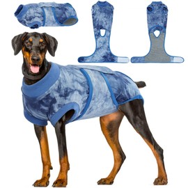 Kuoser Dog Surgery Recovery Suit, Anti Licking Pet Surgical Suit for Dogs Male Neuter, Female Dog Surgery Suit for Spay Subsititute E-Collar Cone, Dogs Body Suits After Surgery Blue Tie Dye XL