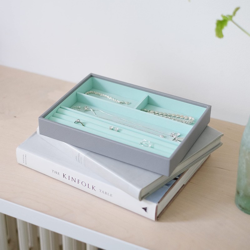 Stackers Grey Mint Classic Medium Jewellery Box Ring/Bracelets Layer