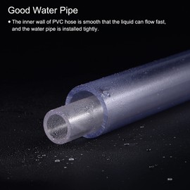 sourcing map PVC Hard Round Tube 20 mm ID 25 mm OD 0.2 m Clear Blue High Impact Resistance