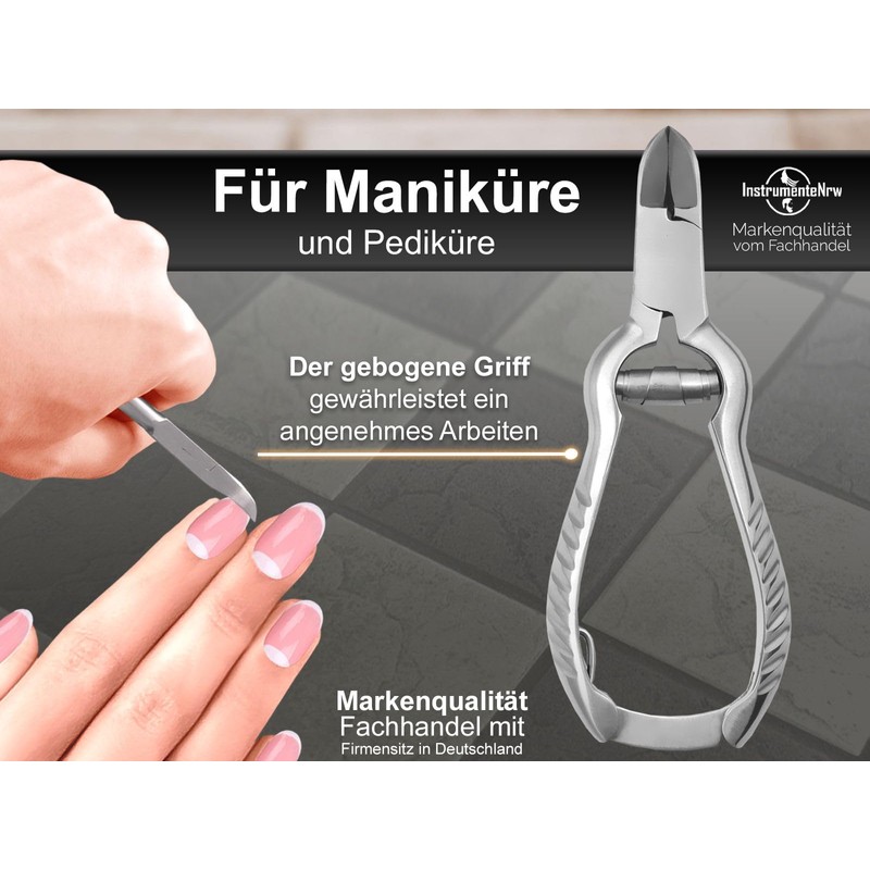 Nail clippers with buffer spring and locking bar 12 cm