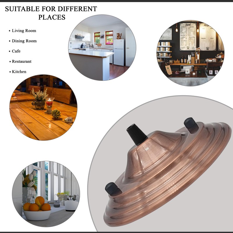 140mm Green Brass Ceiling Rose for Pendant Light Fitting Complete