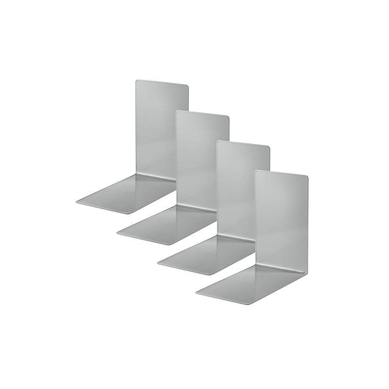 ALCO-Albert Bookends Metal Grey Pack of 4